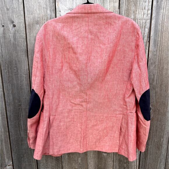 Alessandro Tellini x Geremia | Men's Italian Linen Wool Blazer Red Sz US Large - Picture 8 of 9